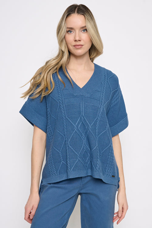 Short-Sleeve V-Neck Top Front View