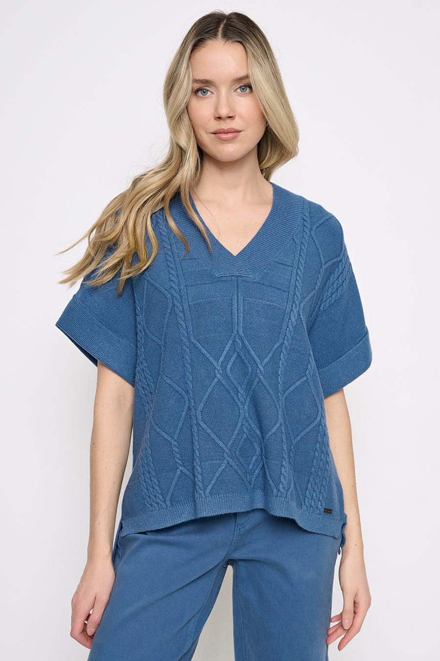 Short-Sleeve V-Neck Top Front View