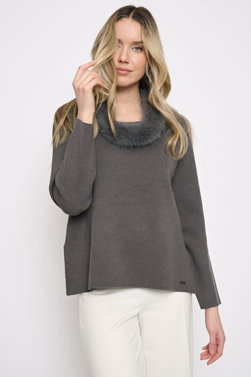 Fur Trim Top