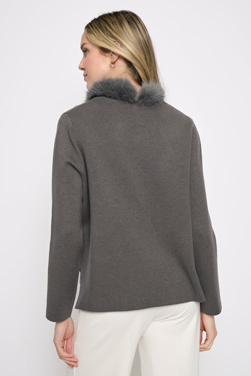 Fur Trim Top Back View