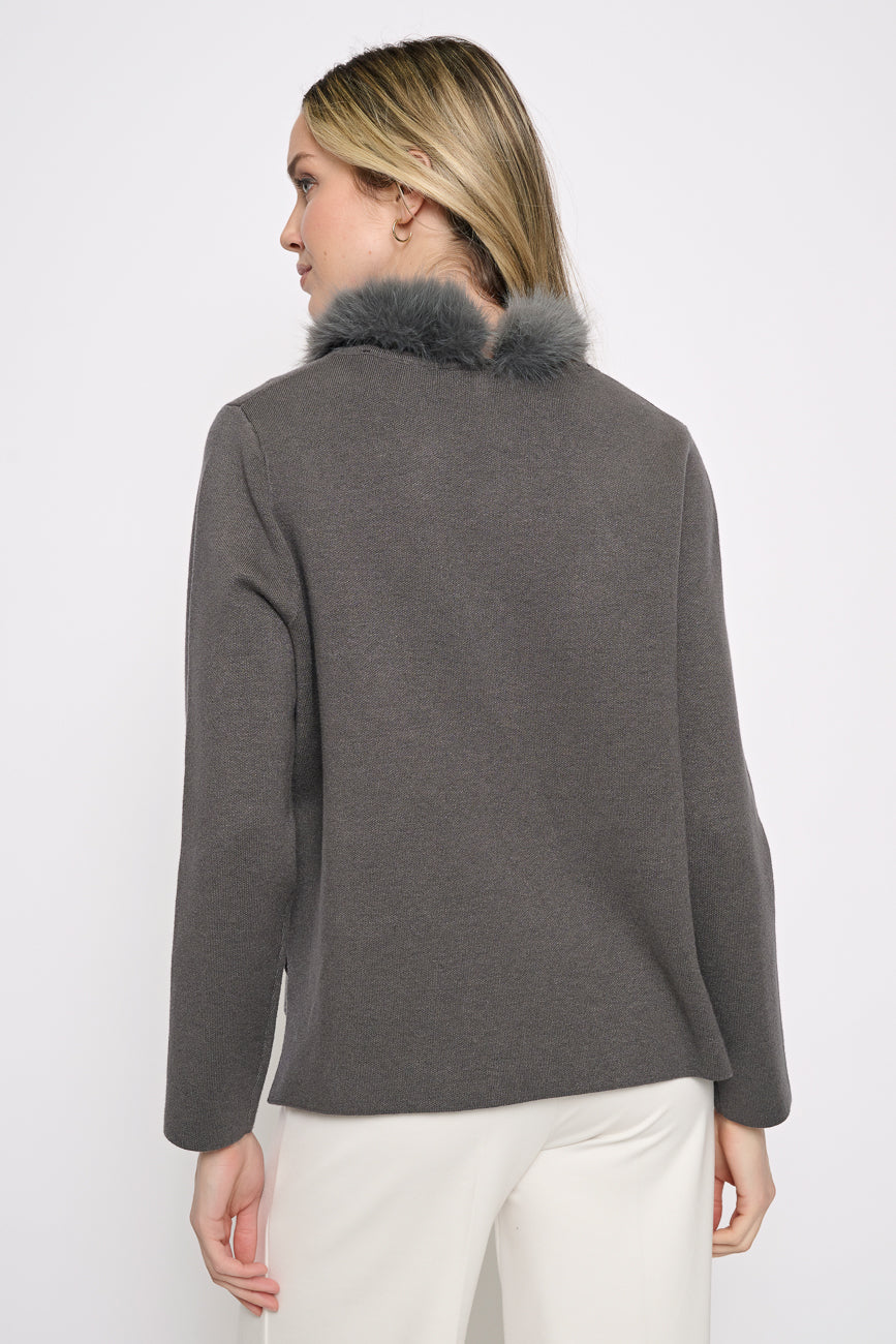 Fur Trim Top Back View