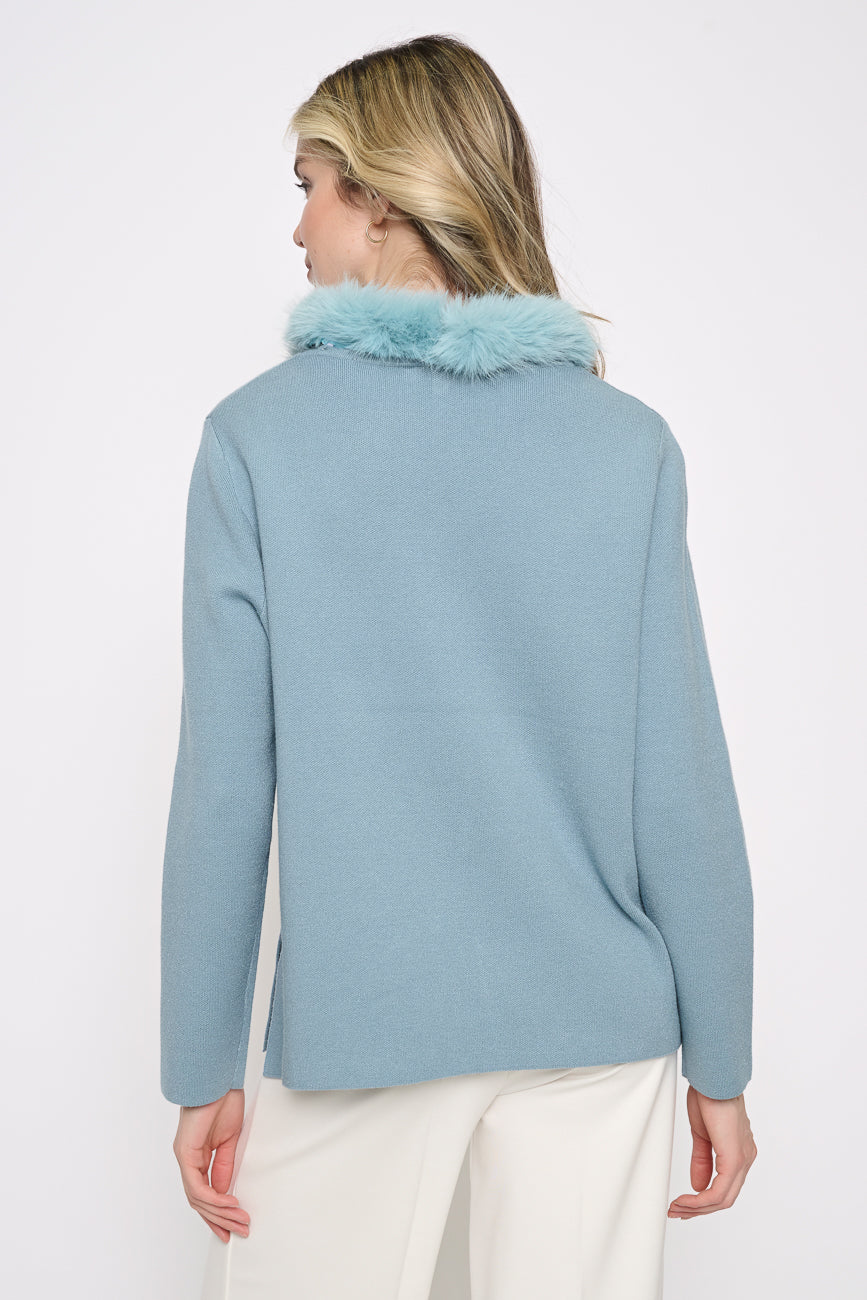 Fur Trim Top Back View