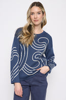 Swirl Embellished Top Front View
