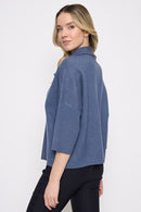 Half Zip Top with Pockets Back View