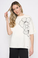 Funnel Neck Embellished Top Front View