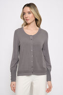 Crew Neck Cardigan Front View
