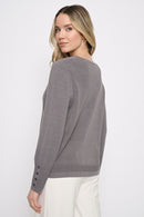 Crew Neck Cardigan Back View