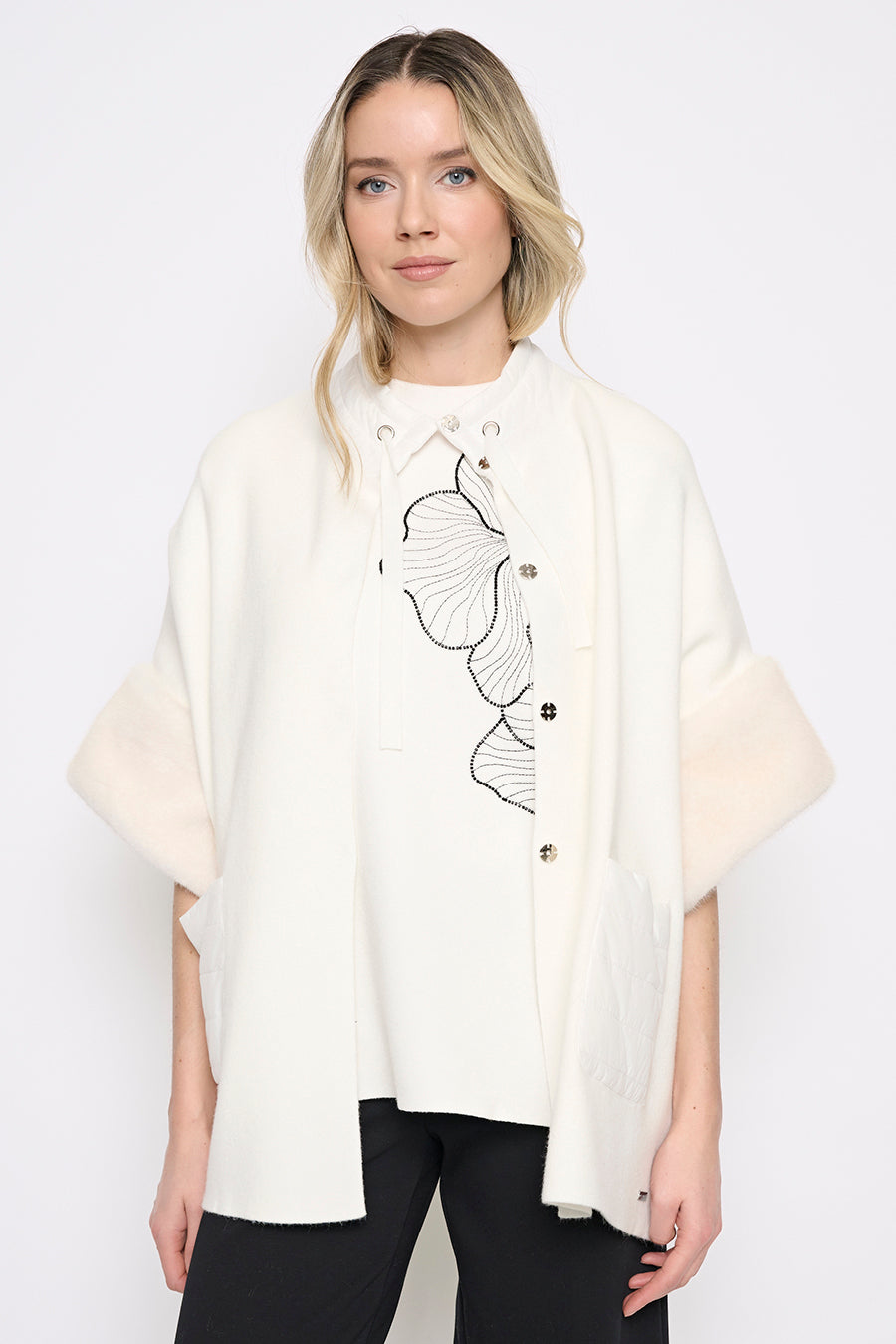 Fur Trim Poncho