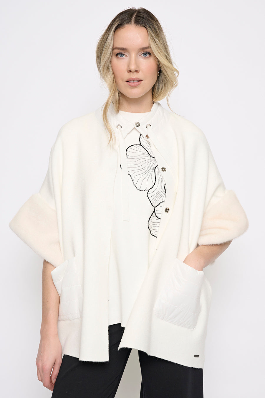 Fur Trim Poncho