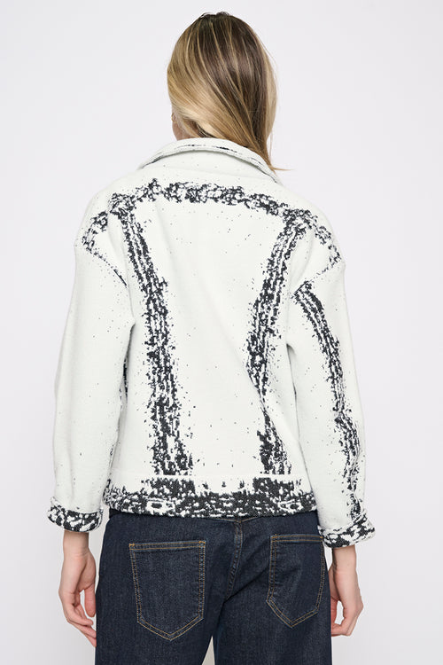 Denim Style Knit Jacket Back View