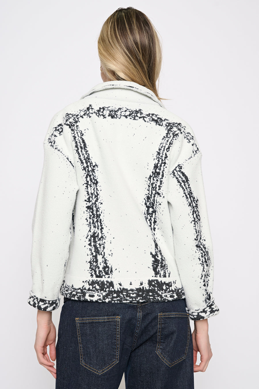 Denim Style Knit Jacket