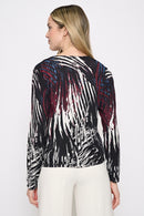 3/4 Sleeves Ruched Drawstring Top Back View