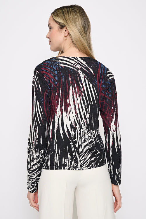 3/4 Sleeves Ruched Drawstring Top Back View
