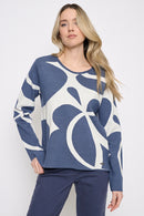 Abstract Jacquard Top Front View