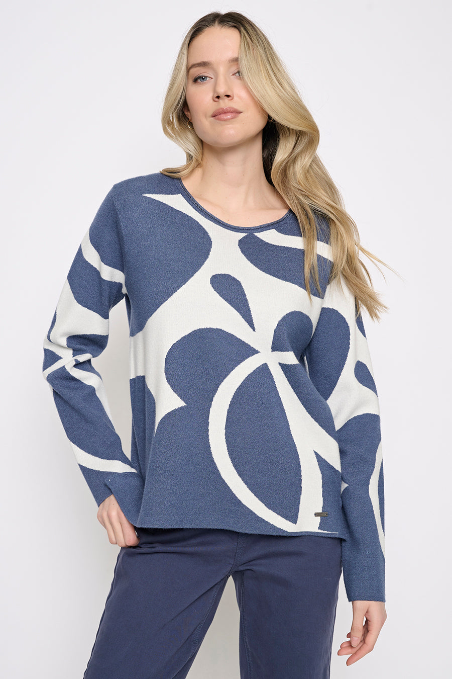 Abstract Jacquard Top Front View