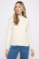 Textured Funnel Neck Top