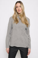 Textured Funnel Neck Top Front View