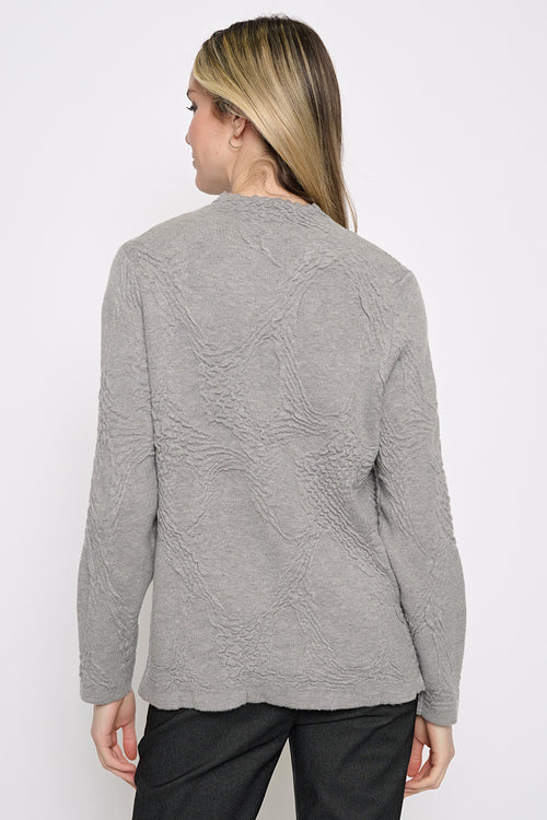 Textured Funnel Neck Top Back View