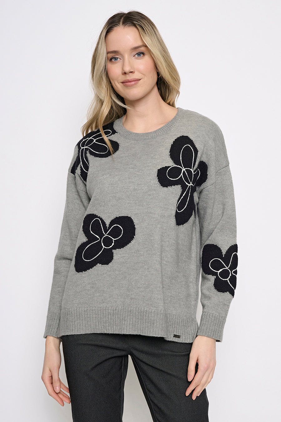 Hi-Low Floral Top Front View