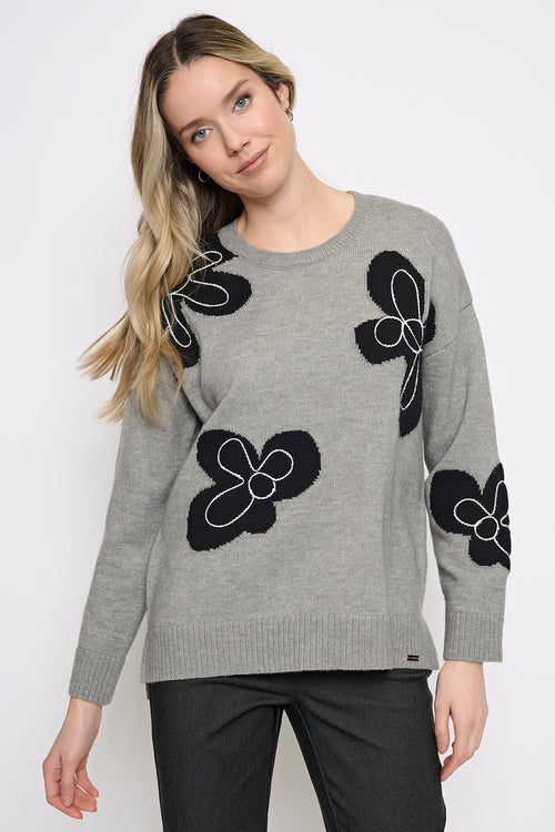 Hi-Low Floral Top Front View
