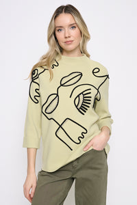 Funnel Neck Soutache Top