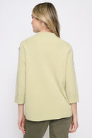 Funnel Neck Soutache Top Back View