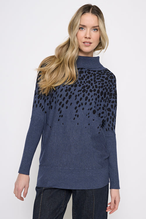 Split Collar Printed Top Front View