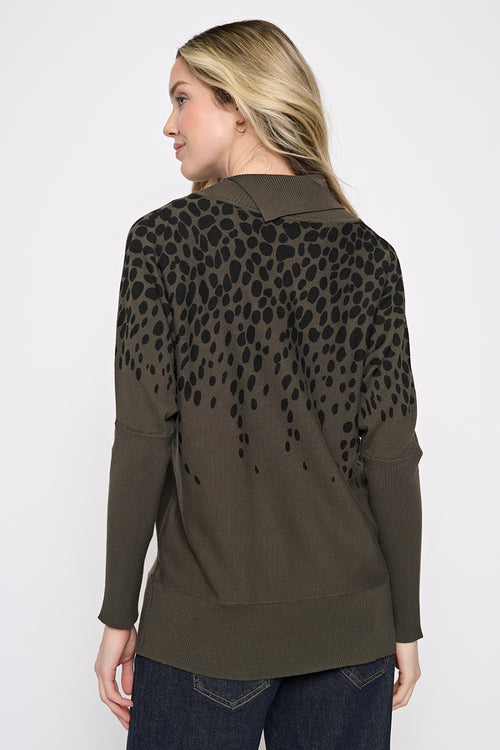 Split Collar Printed Top Back View