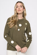Polka Dot Drawstring Neck Top