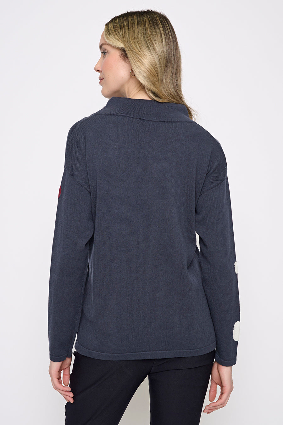Polka Dot Drawstring Neck Top