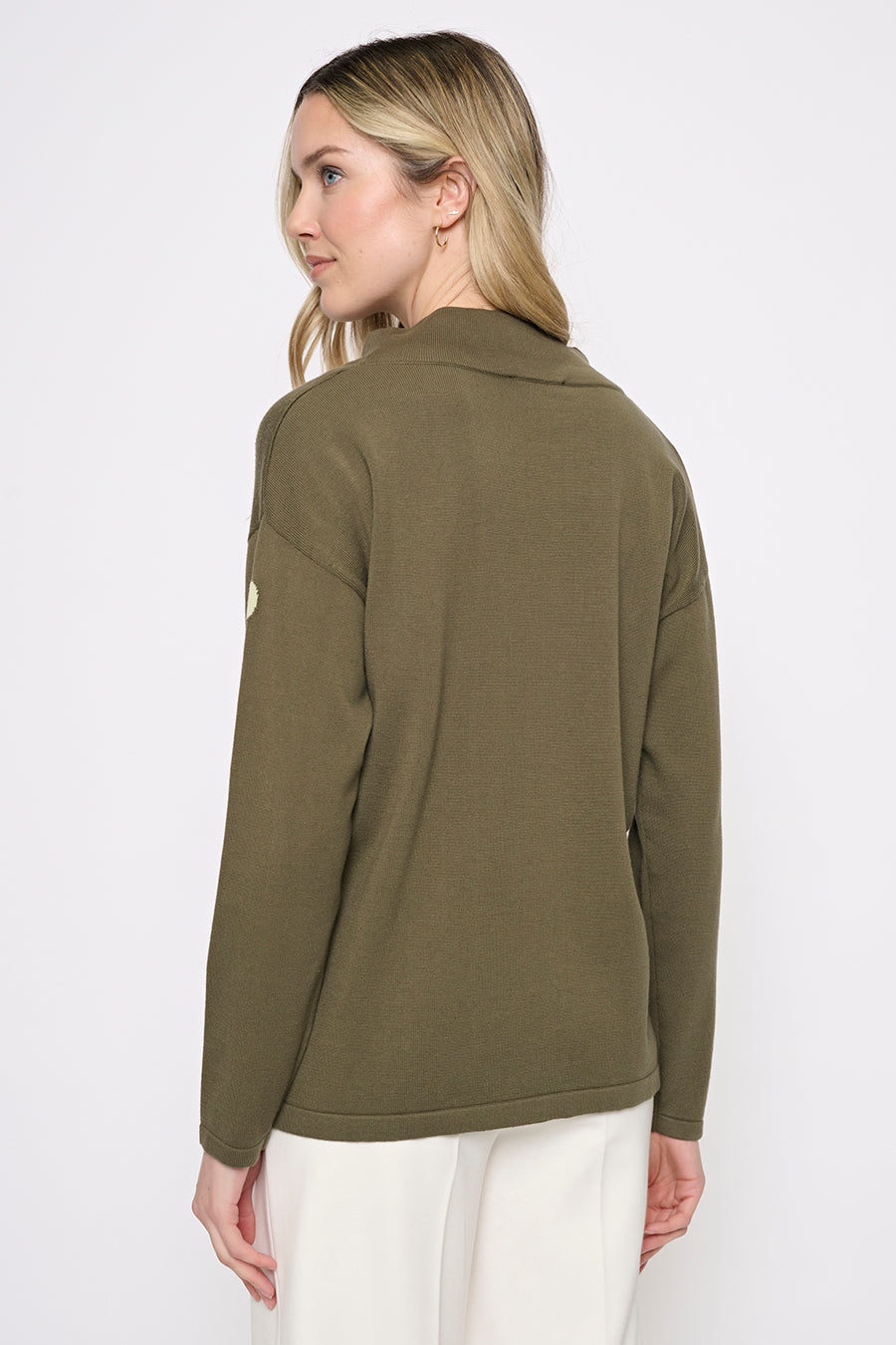 Polka Dot Drawstring Neck Top