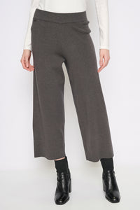 Wide-Leg Ankle-Length Knit Pants