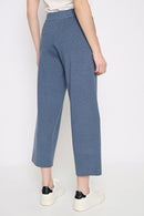 Wide-Leg Ankle-Length Knit Pants