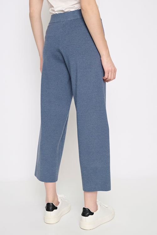Wide-Leg Ankle-Length Knit Pants