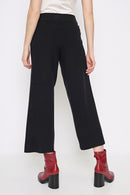 Wide-Leg Ankle-Length Knit Pants Back View