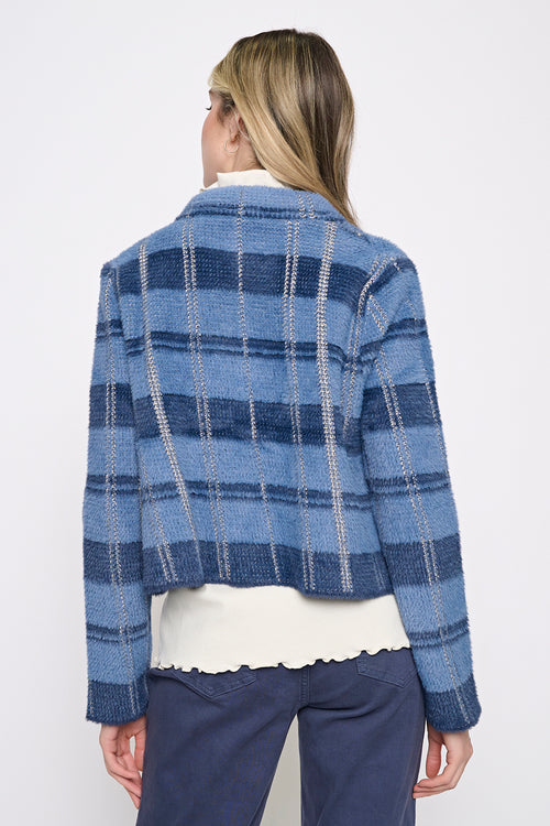 Short Plaid Jacket Back View