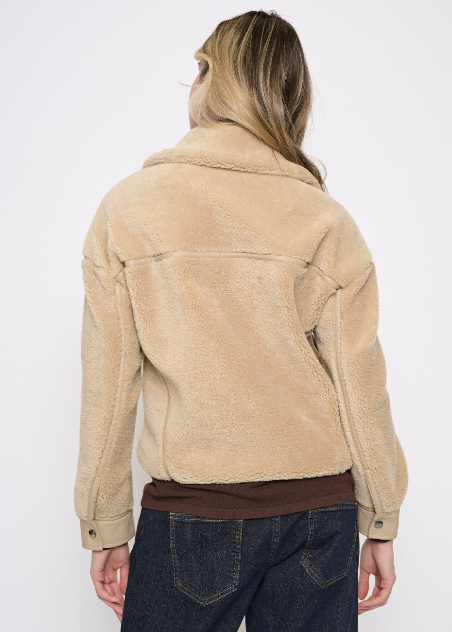 Polyurethane Trimmed Sherpa Jacket Back View