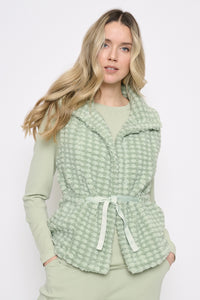 Faux Fur Vest With Drawstrings