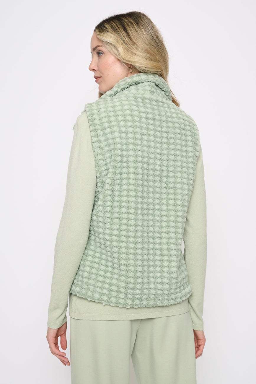 Faux Fur Vest With Drawstrings Back View