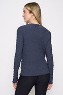 Long Sleeves Pleated Top Back View