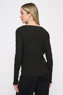 Long Sleeves Pleated Top Back View