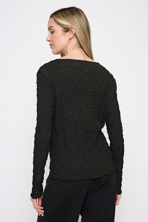Long Sleeves Pleated Top Back View