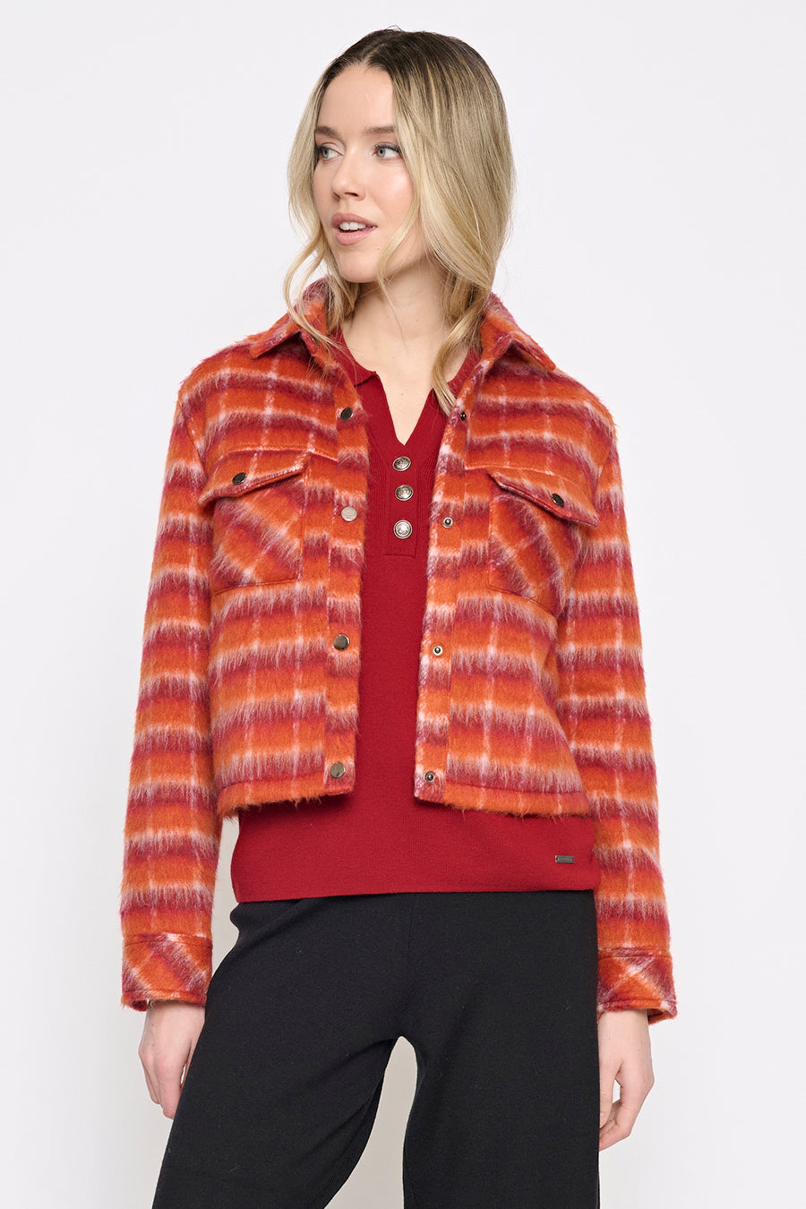 Button-Front Short Jacket