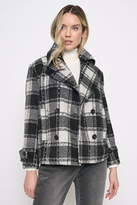 Double-Breasted Plaid Jacket