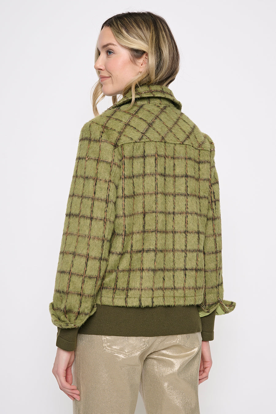 Zip-Front Short Jacket Back View