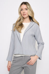 Zip-Front Pleated Jacket