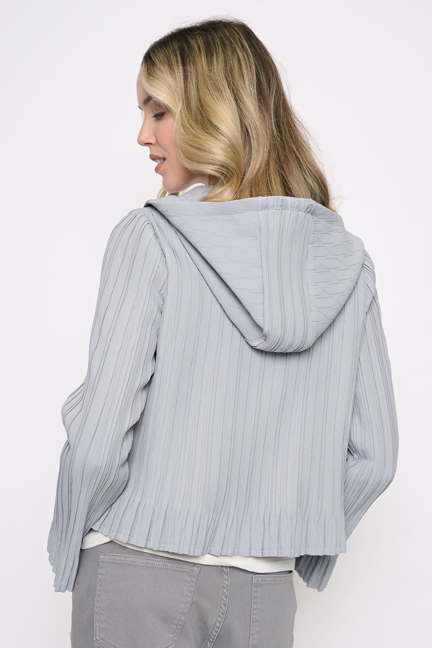 Zip-Front Pleated Jacket