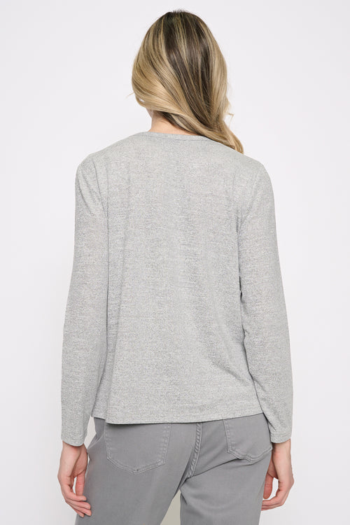 V-Neck Embellished Printed Top Back View