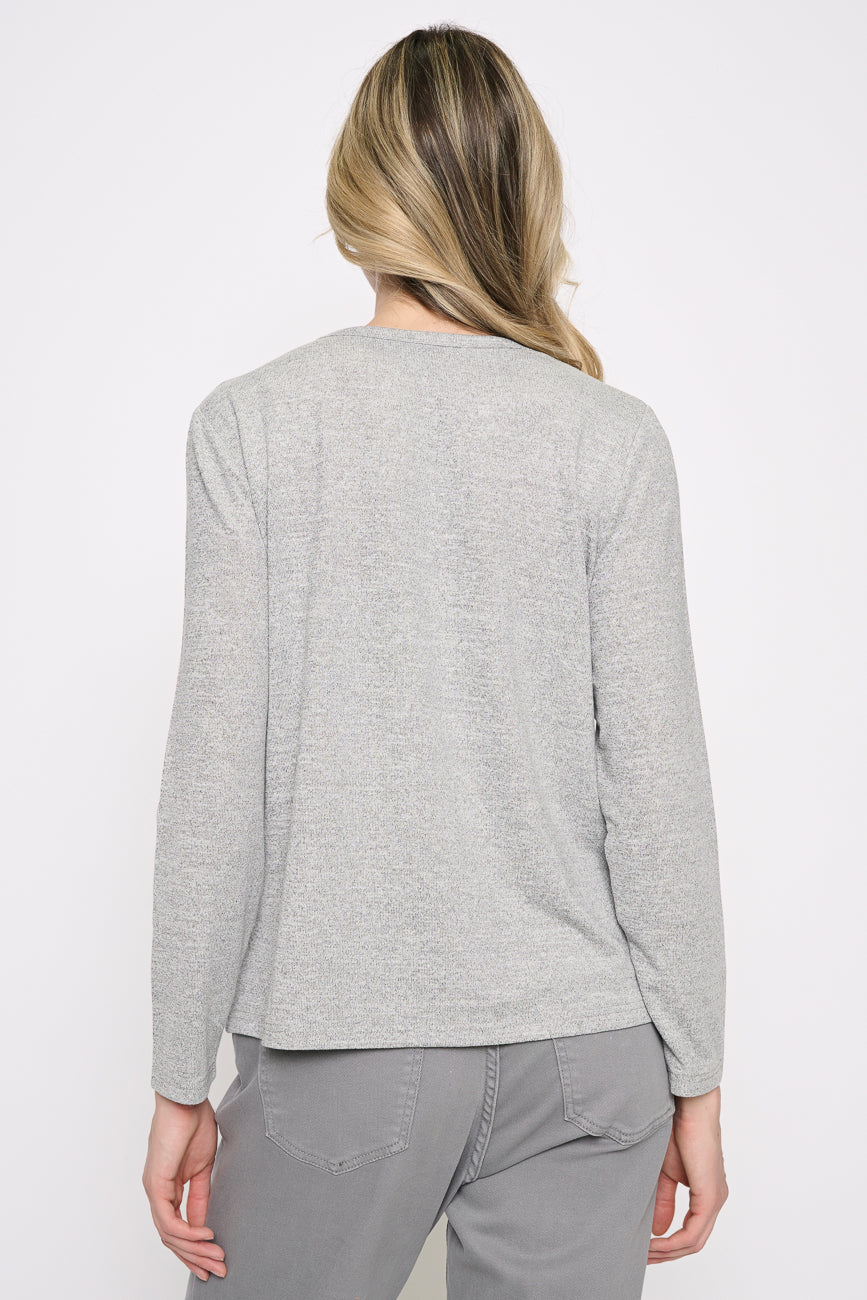 V-Neck Embellished Printed Top