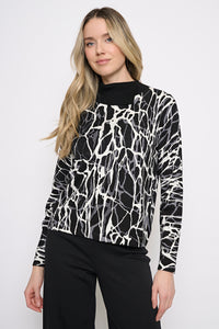 Split Collar Printed Top